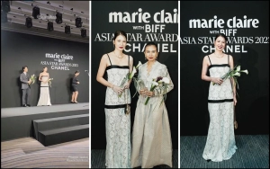 Gaun Sama dengan Kim Go Eun, 7 Momen Laura Basuki di Marie Claire Asia Star Awards 2023