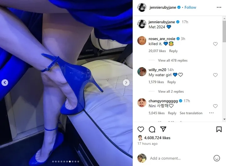 Jennie BLACKPINK Balas Elegan Nyinyiran soal Pakai Sepatu Kebesaran di Met Gala 2024