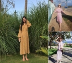 Sulli Lebih Pilih Gaun Floral dengan Motif Kecil