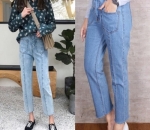Jeans dengan Saku Belakang di Bagian Depan