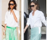 Kemeja Putih Dipadu dengan Macam-Macam Jenis Rok ala Victoria Beckham