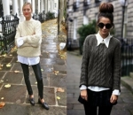 Kemeja Putih dan Sweater cocok untuk Musim Dingin