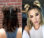 Pigtail Bun untuk Rambut Pendek yang Menggemaskan