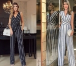Striped Jumpsuit yang Kece Abis