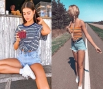 Striped T-Shirt dan Hot Pants