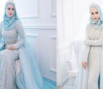 Kenakan Gaun Pengantin Berwarna Biru