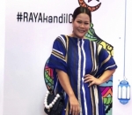 Okky Lukman Tampil Kece Memakai Kaftan Simpel Bergaris