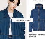 <i>Denim Zip-Through Hoodie</i> sangat serasi dengan postur tubuh Jungkook