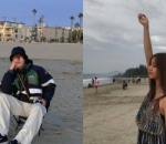 Meskipun pose berbeda, kencan makin manis di pantai