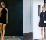 Dibalut <i>dress</i> hitam keduanya tampak bahagia