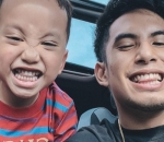 Momen kompak Okin dan Xabiru nyengir bareng