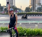 Momen enerjik gowes balik ke Jakarta 