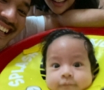 Momen gala belajar berenang