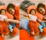 Marsha Rebahan Cantik dengan Sepupu Cilik