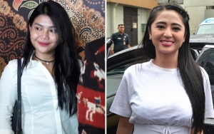 Meldi Diledek Soal Gaun 'Bekas' Awkarin, Dewi Persik Cantik Serba Hitam dan Pamer Sepatu 'Emas' 