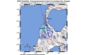 Gempa 4,5 SR Guncang Donggala, Getaran Dirasakan Hingga Palu