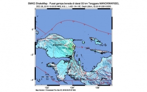 Gempa 6,1 SR Guncang Manokwari Selatan Papua Barat