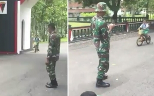 Viral Bocah TK Naik Sepeda Roda Empat di Markas TNI, Aksinya Bikin Warganet Ngakak 