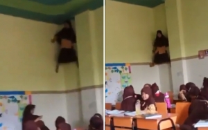  Panjat Tembok Layaknya Spiderman, Bocah SD Ini Viral Dikira Kesurupan