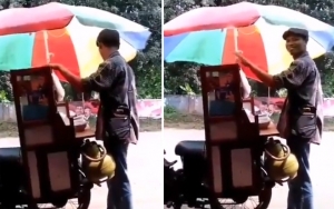 Viral Penjual Makanan Lihai Mainkan Musik Pakai Mangkuk, Netter Malah Nostalgia Topeng Monyet