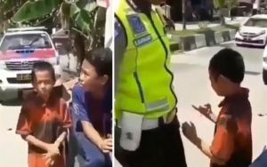 Viral Bocah Nangis Takut Dipenjara Usai Ditilang, 'Janji Kelingking' ke Polisi Bikin Netter Gemas