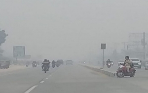 Kabut Asap Masih Pekat Sebabkan Jarak Pandang Di Pekanbaru Hanya 500 Meter