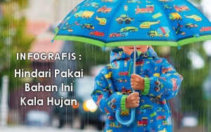 INFOGRAFIS: Hindari Mengenakan Bahan Pakaian Ini Saat Musim Hujan