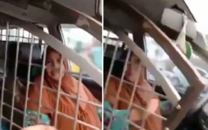 Emak-Emak Taksi Online Ini Pasang Pagar Besi Dalam Mobil, Netizen: Kalau Ditodong Pistol Gimana?