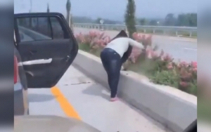 Viral Emak-Emak Cabut Bunga di Pembatas Jalan, Reaksi Kocak Kementerian PUPR Jadi Sorotan