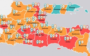 Kasus Positif Corona Tembus 66, Zona Merah COVID-19 di Jatim Bertambah Jadi 12