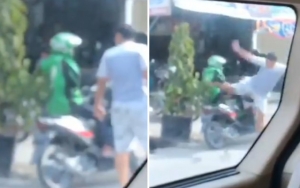 Viral Driver Ojol Ditendang Pengemudi Mobil Sampai Terjungkal, Diduga Tak Terima Diklakson
