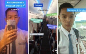 Anti Mainstream! Siswa Asal Manado Ini Bikin Geger Berangkat Sekolah Naik Pesawat