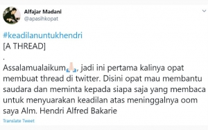 Heboh #keadilanuntukHendri, Jenazah Kepala Terbungkus Plastik yang Meninggal Usai Dijemput Polisi