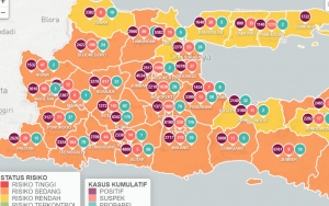 Kasus Aktif COVID-19 Terus Menurun, Jatim Bebas Zona Merah Selama Sebulan