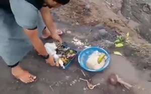 Viral Aksi Pria Tendang Sesajen di Lokasi Erupsi Semeru, Pelaku Diburu Polisi