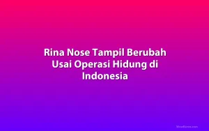 Rina Nose Tampil Berubah Usai Operasi Hidung di Indonesia