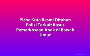 Piche Kota Resmi Ditahan Polisi Terkait Kasus Pemerkosaan Anak di Bawah Umur