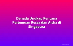 Denada Ungkap Rencana Pertemuan Ressa dan Aisha di Singapura