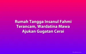 Rumah Tangga Insanul Fahmi Terancam, Wardatina Mawa Ajukan Gugatan Cerai