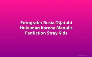 Fotografer Rusia Dijatuhi Hukuman Karena Menulis Fanfiction Stray Kids
