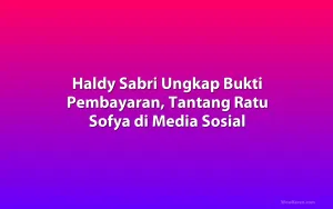 Haldy Sabri Ungkap Bukti Pembayaran, Tantang Ratu Sofya di Media Sosial
