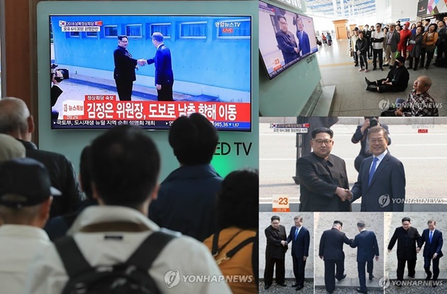 Jabat Tangan Presiden Moon Jae In - Kim Jong Un
