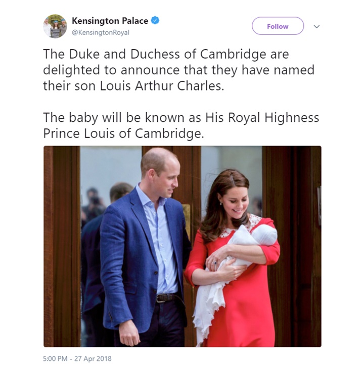 Dimumkan, Inilah Nama Anak Ketiga Pangeran William-Kate Middleton