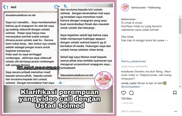 Klarifikasi Cewek yang Video Call Ustadz Solmed