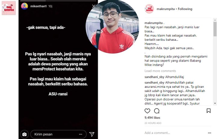 Mike Ethan Bicara Soal Asuransi