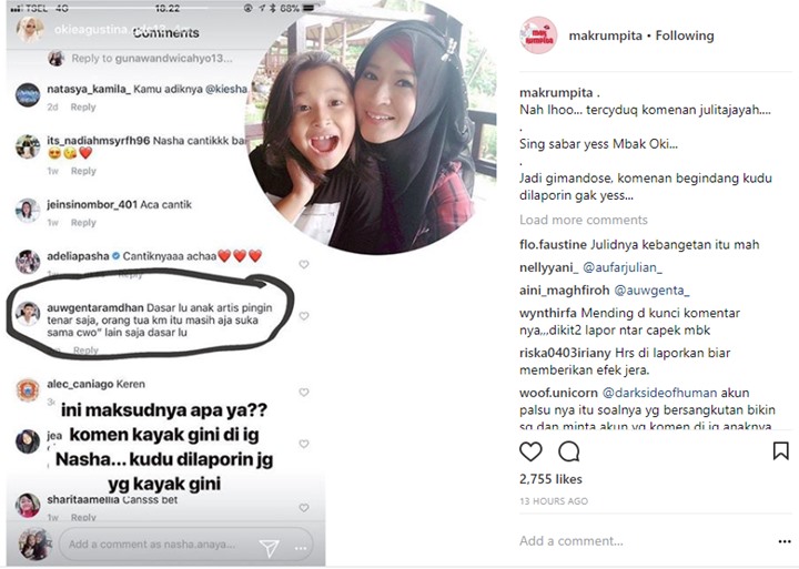 Okie Agustina Geram Anak Ketiga Dicibir