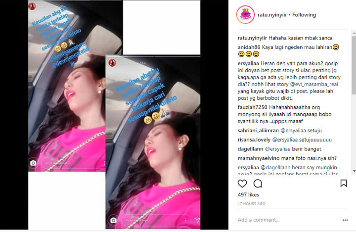 Dewi Sanca Unggah Foto Candid Tidur di Mobil, Netter Heran Soroti Hal Ini