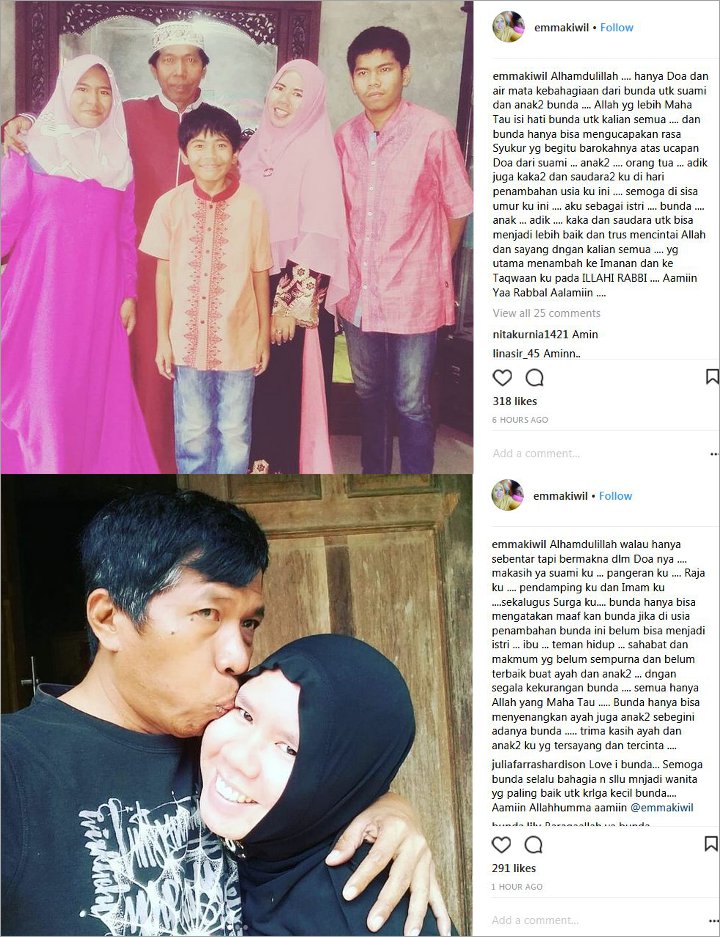 Ultah, Istri Pertama Kiwil Curhat Pilu