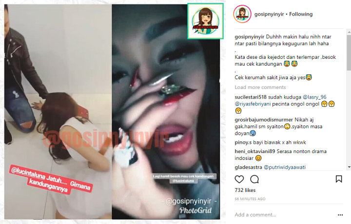 Lucinta Luna Didorong Sampai Jatuh