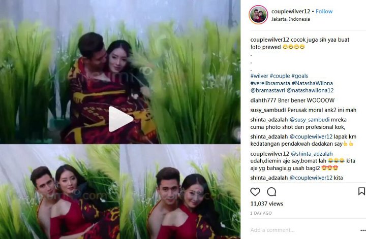 Pemotretan Verrell Bramasta dan Natasha Wilona